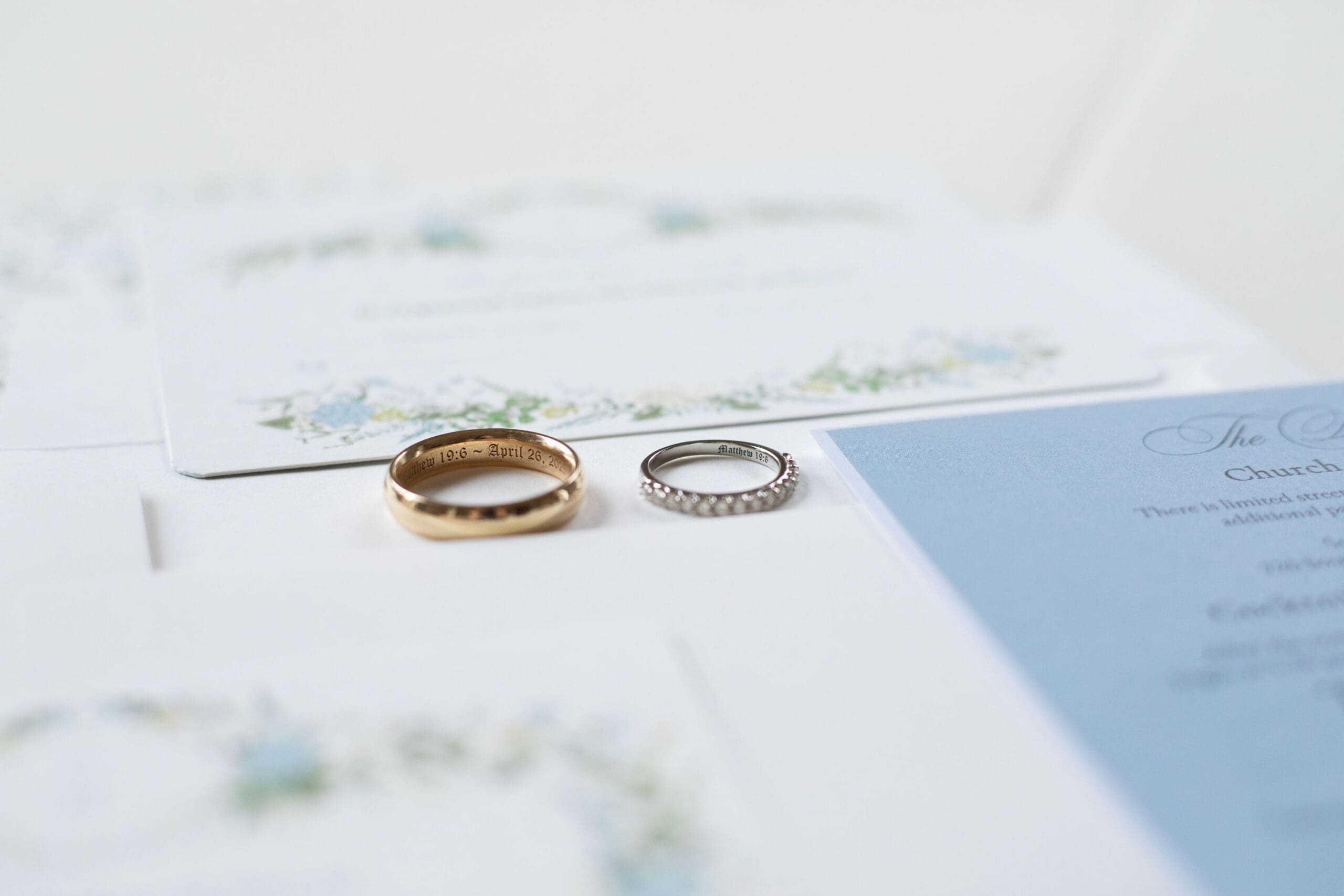 Catholic wedding bands that have bible verses engraved inside. 