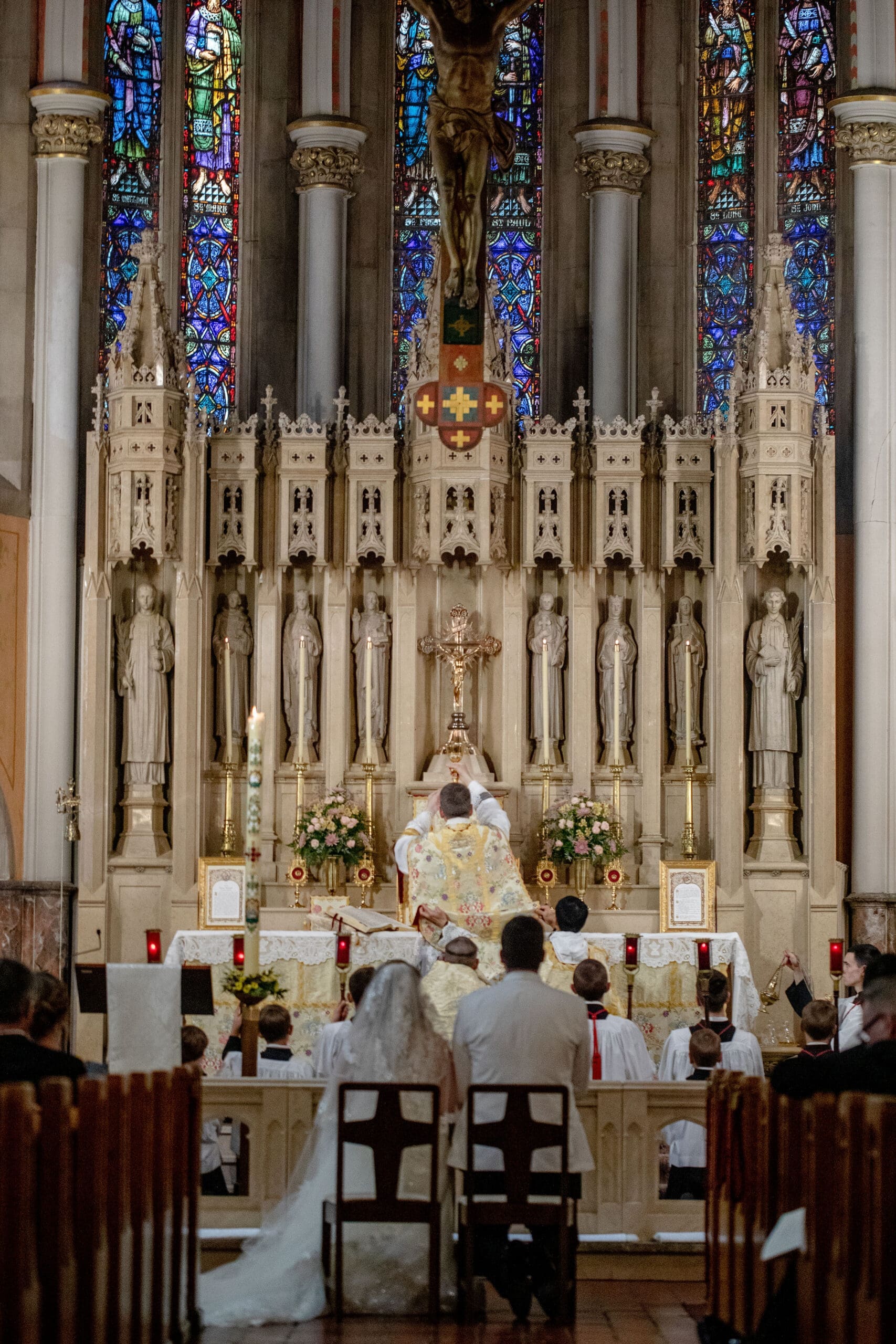 Traditional Latin Mass wedding ceremony featuring the Consecration 