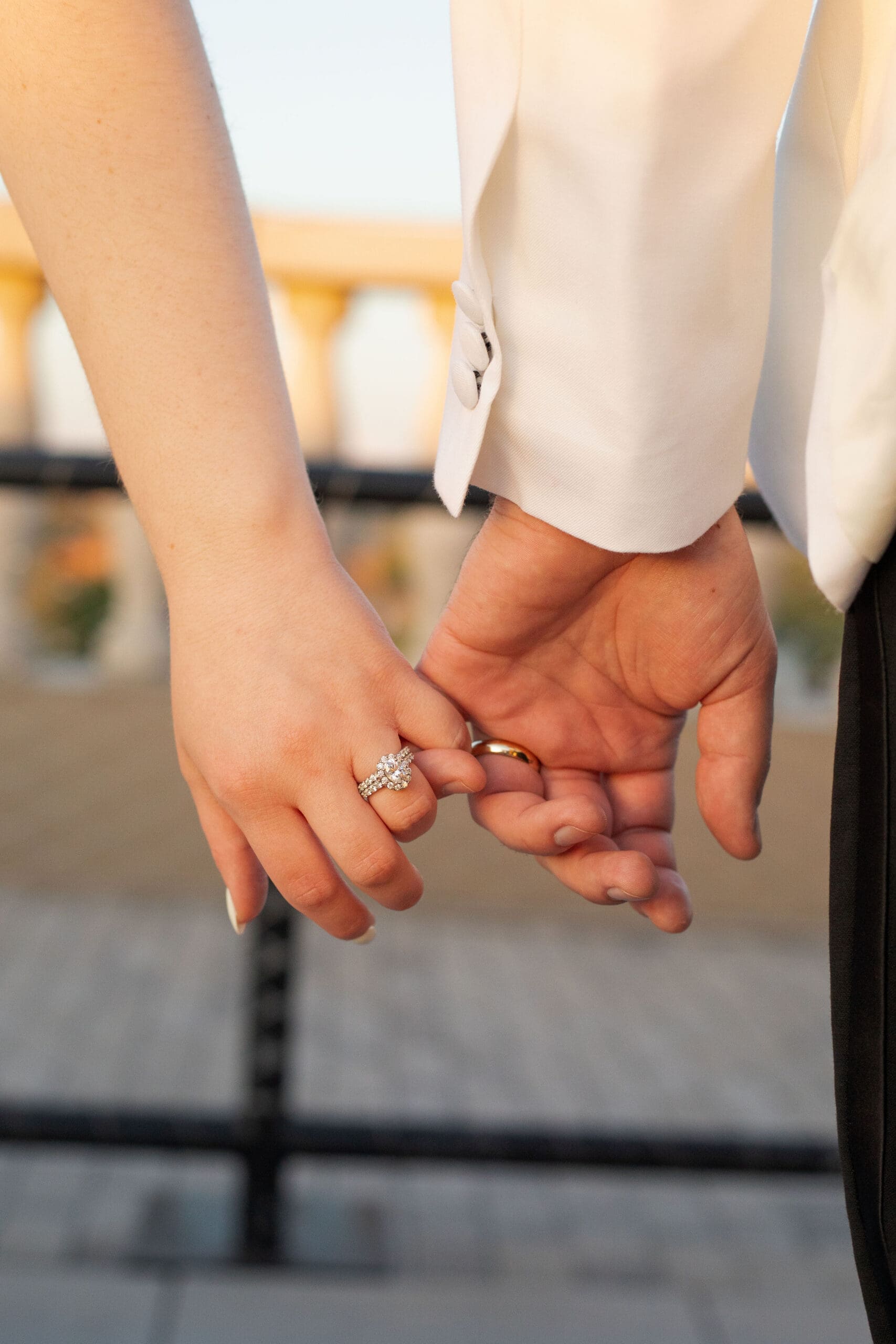 Bride and groom wedding portrait on the Yorktowne Rooftop, Downtown York, PA 