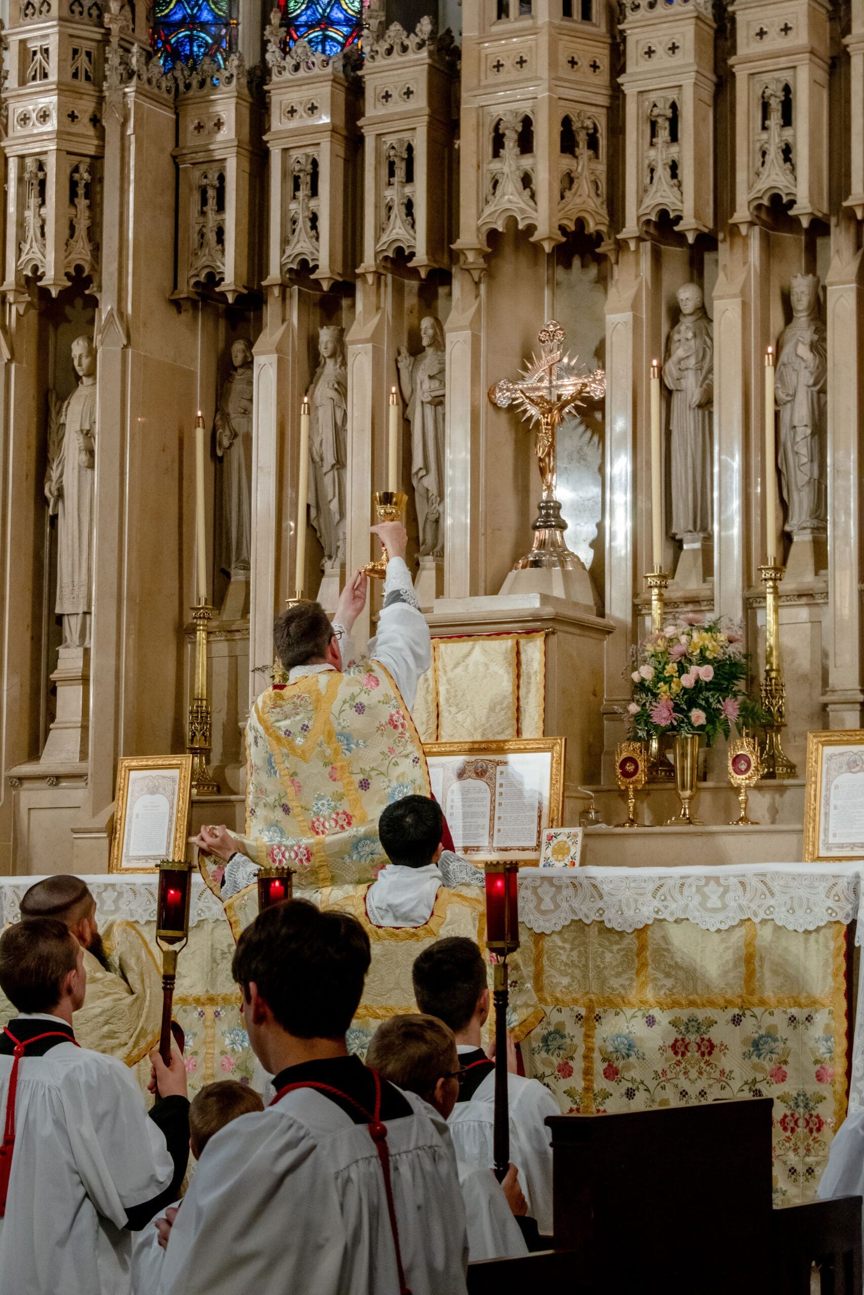 Traditional Latin Mass wedding ceremony featuring the Consecration 